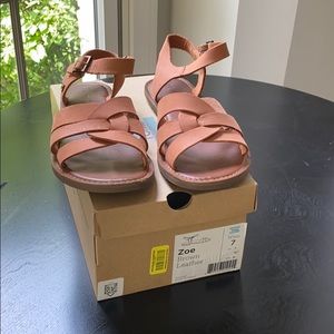 Leather TOMS-Zoe Brown Leather Sandals